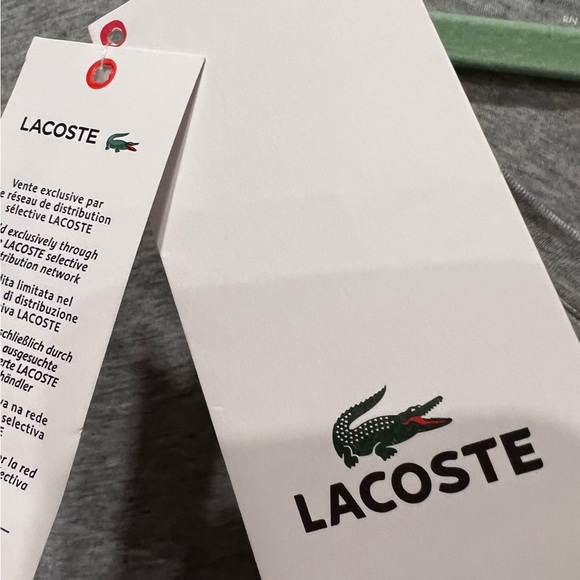 NWT LaCoste size 8 XXL heather gray v neck shirt - Picture 9 of 9